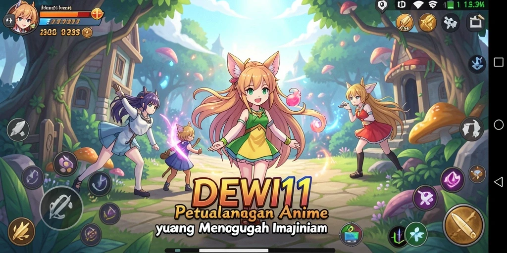 Gameplay DEWI11 menampilkan grafis Anime yang menakjubkan.