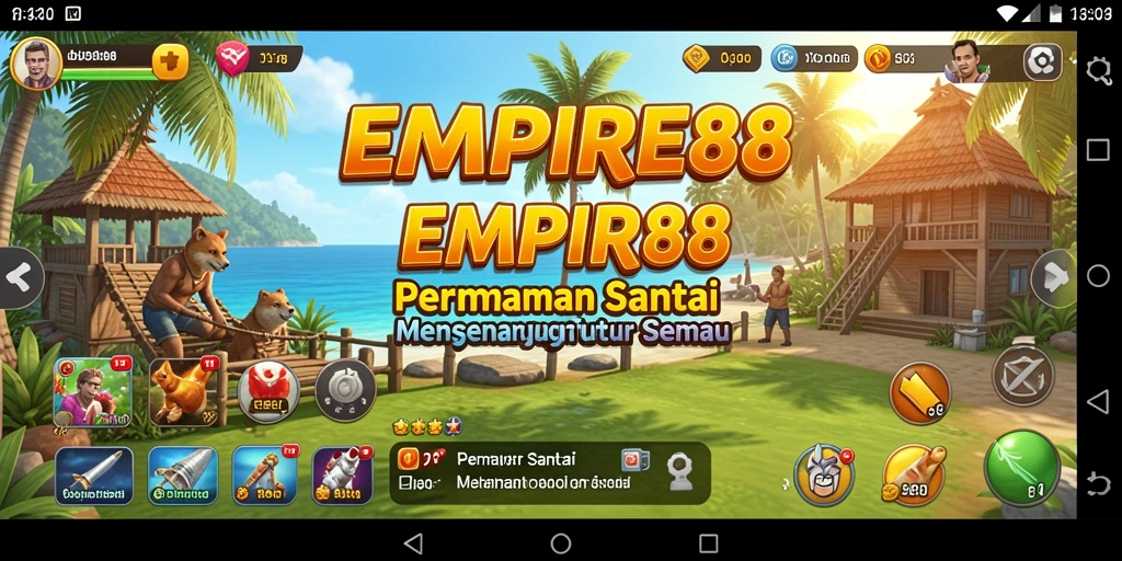 Tangkapan layar dari gameplay EMPIRE88 dengan karakter yang lucu.