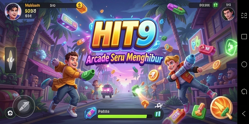 Screenshot menunjukkan gameplay seru dan menantang di HIT9.