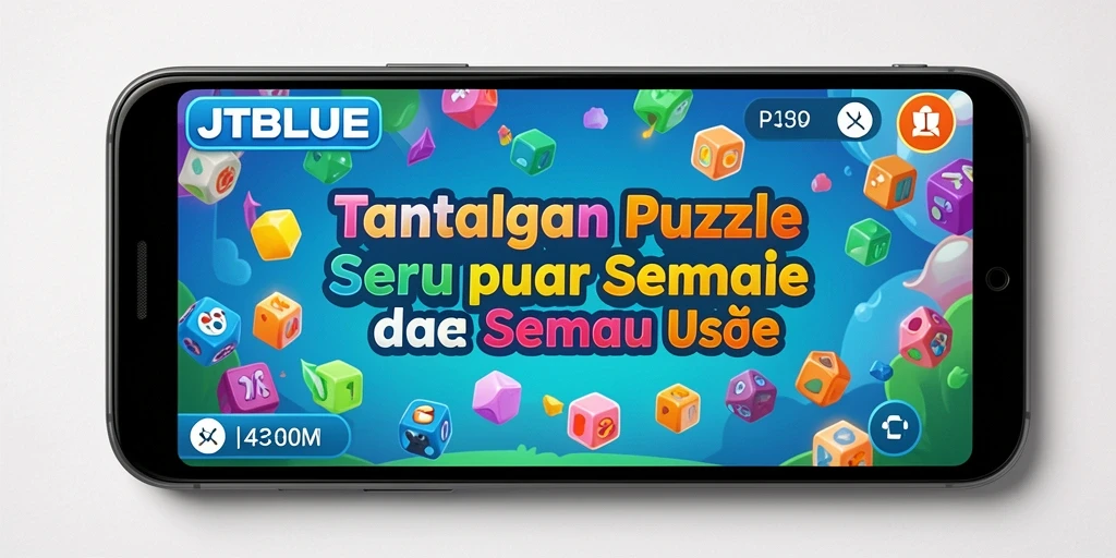 Gameplay JTBLUE menampilkan teka-teki seru dan warna-warni.