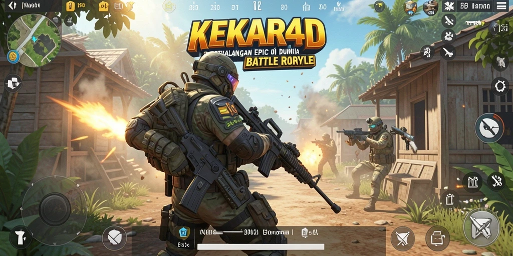 Screenshot dari gameplay seru di KEKAR4D Battle Royale.