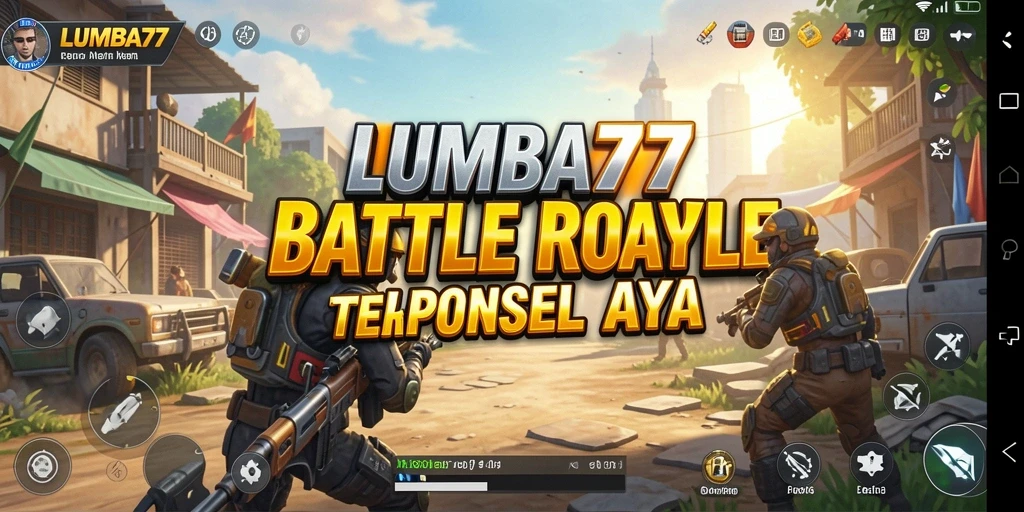 Screenshot gameplay LUMBA77 menampilkan aksi seru di arena Battle Royale.