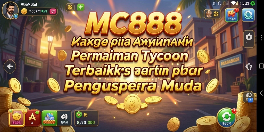Screenshot gameplay MC888 menampilkan aktivitas membangun bisnis Tycoon.