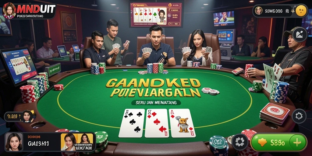 Screenshot gameplay MNDUIT yang penuh aksi Poker.