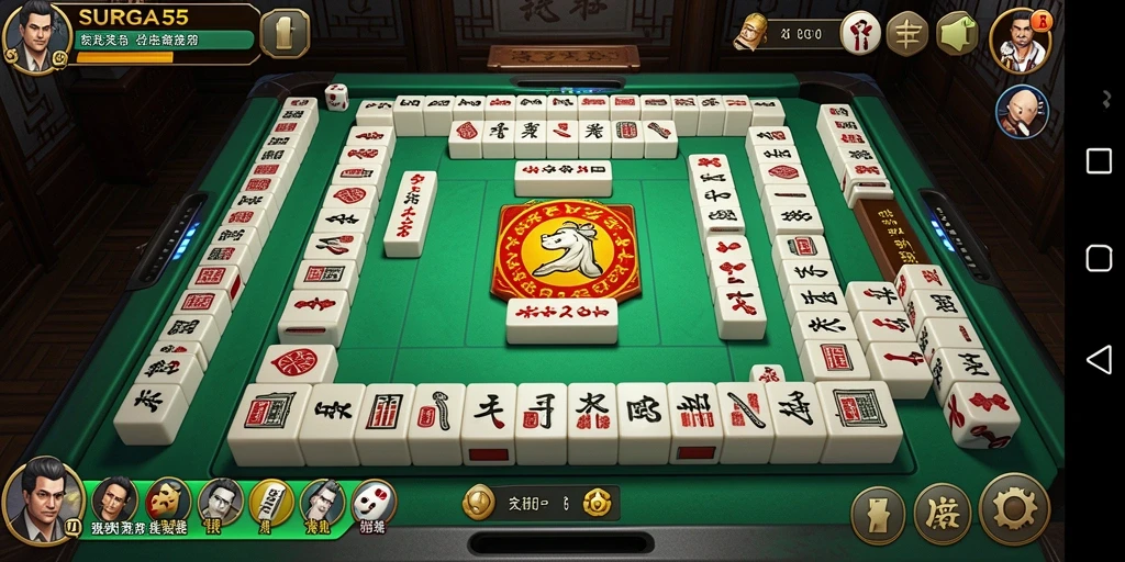 Tampilan gameplay Mahjong yang menarik dan penuh warna di SURGA55.
