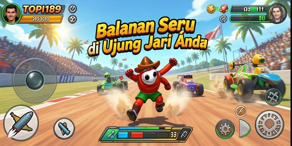 Tampilan gameplay balapan yang intens dan grafis menawan di TOPI189.