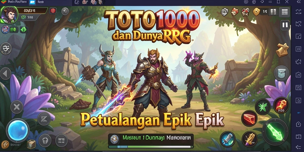 Screenshot gameplay TOTO1000 menampilkan aksi petualangan RPG yang menegangkan.