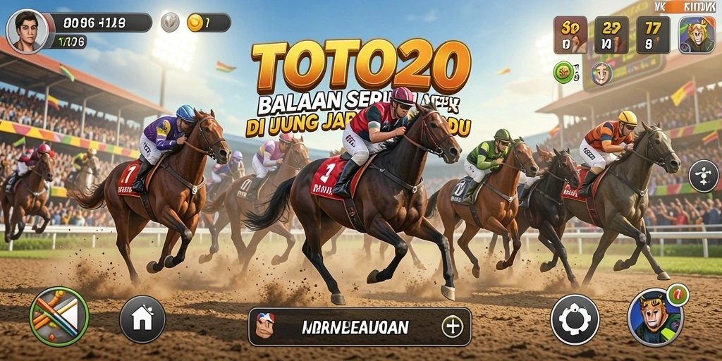 Screenshot TOTO20 yang menunjukkan aksi balapan mendebarkan di trek.